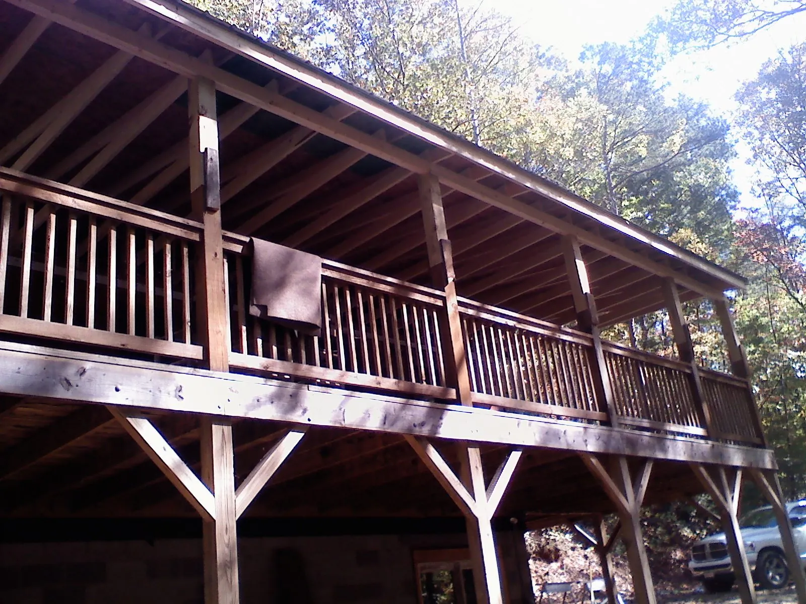 Timber framing under a new elevated porch and deck — Roof Leak Repair in Vestal by Roofing Brothers
